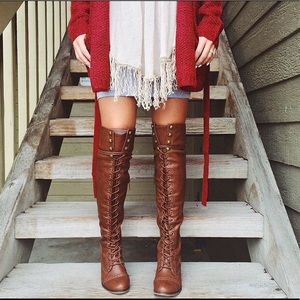 Knee High Combat Military Boots